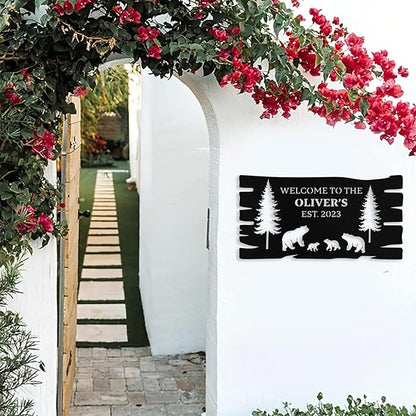 Custom Bear Metal Sign, Custom Bear Metal Wall Art Decor, Personalized Last - Image 9