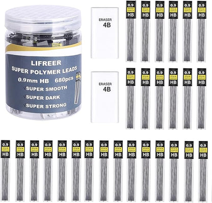 Lifreer 0.9 mm lead refills, Unbreakable 0.9mm lead pencil refills And 2 by Lifreer
