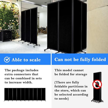 Upgrade Version Room Partition and Divider, Freestanding Rolling Dividers - Image 3