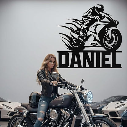Custom Motorcycle Metal Signs Personalized Dirt Biker Name Sign Custom Garage - Image 9