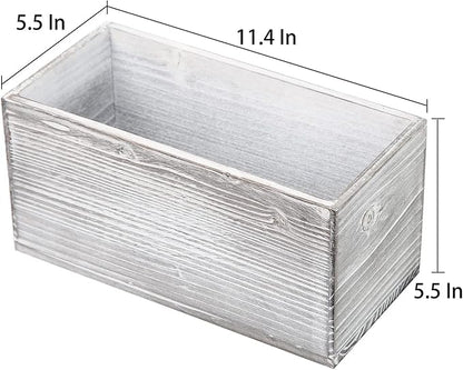 ExoLiry Rustic Gray Wood Mail Box Storage Holder File Organizer Tabletop Wooden - Image 6