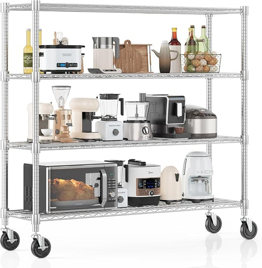 Homdox 4 Tier Heavy Duty Metal Wire Shelving by HOMDOX