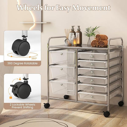 LDAILY 9 Drawer Rolling Storage Cart, Rolling Cart - Image 5