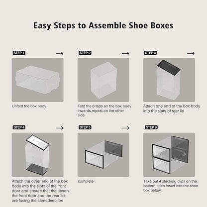 SEE SPRING 12 Pack Shoe Storage Box, Space Saving Shoe Rack - Image 8
