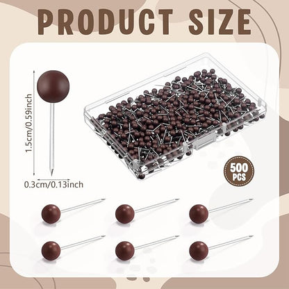 WILLBOND 500 Pack Map Push Pins Map Tacks Small Round Head Push Pins Thumb Tacks - Image 2