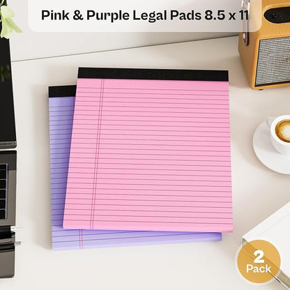 2 Pack Legal Pads 8.5 x 11 Pink Note Pads 8.5 x 11 Purple Notepad 8.5 x 11 - Image 5