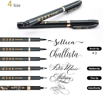 Rilanmit Hand Lettering Pens, Refillable Calligraphy Pens Brush Marker Pens Set - Image 2
