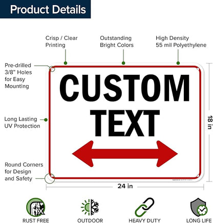 Custom Arrow, Custom Directional Sign, Two Way Arrow, 18x24 Inches, 55 mil - Image 6
