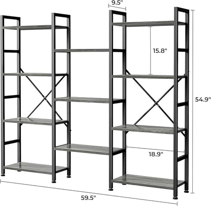 SUPERJARE Triple 4 Tier Bookshelf, Bookcase - Image 3
