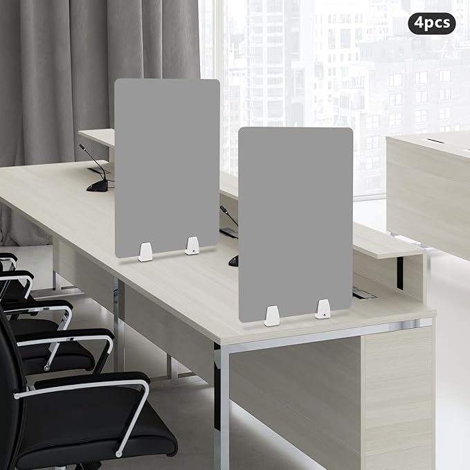 4 Pcs Desk Divider Privacy Panel, 23.6”L X15.8”W Frosted Acrylic Desk Privacy - Image 6