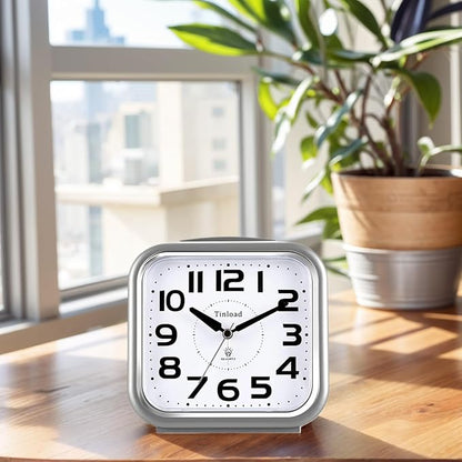 Tinload 5.5" Large Analog Alarm Clock Silent Non Ticking, Gentle Wake, Beep - Image 3