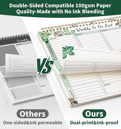 104 Pgs Weekly To Do List Notepad, 52 Duplex-Printed Undated Sheets 100 - Image 5
