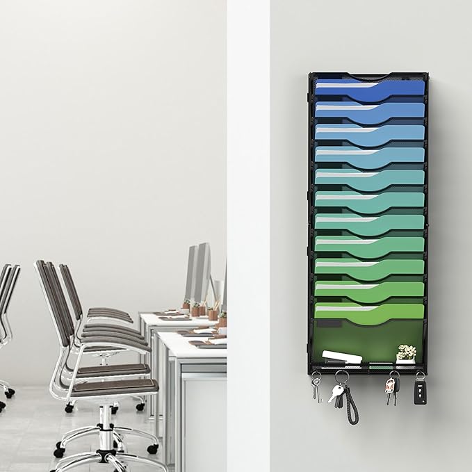 Kuntine.B Wall File Organizer Office Hanging Magazine Holder Wall File Organizer - Image 6