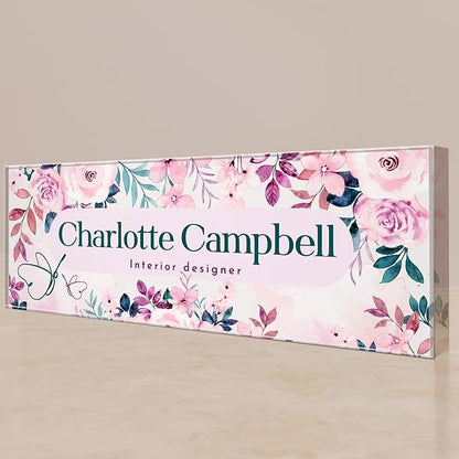 EGD Thick Clear Acrylic Desk Name Plate Personalized I Office Desk Accessories by E-GraphicDesignInc