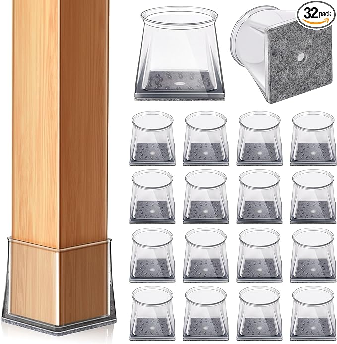 32 Pcs Chair Leg Floor Protectors Square, Floor Protectors by YOESSA