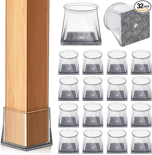 32 Pcs Chair Leg Floor Protectors Square, Floor Protectors by YOESSA