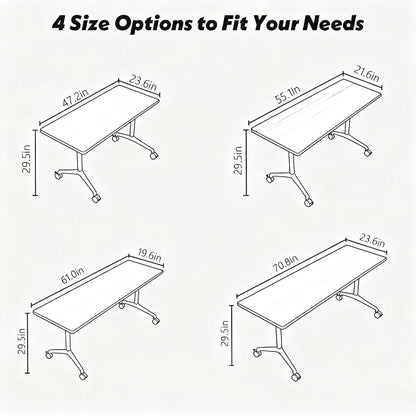 Goakwwuz Conference Room Tables Folding Conference Table Modular White Training - Image 2