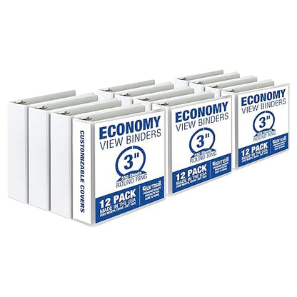 Samsill 3 Inch 3 Ring Binders, Made in USA, Economy Round Ring, 550 Sheet by Samsill