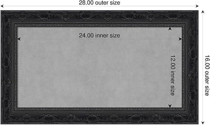 Amanti Art Black Framed Magnetic Board 16x28 Small Vision Board - Image 2
