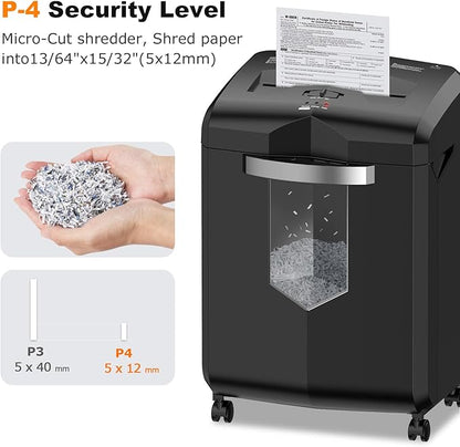 Bonsaii 16-Sheet Micro-Cut Paper Shredder 60-Minute Heavy Duty Office Use - Image 3