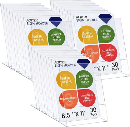 Jetec 30 Packs 8.5 x 11 Acrylic Sign Holder Clear Plastic Frames Acrylic by Jetec
