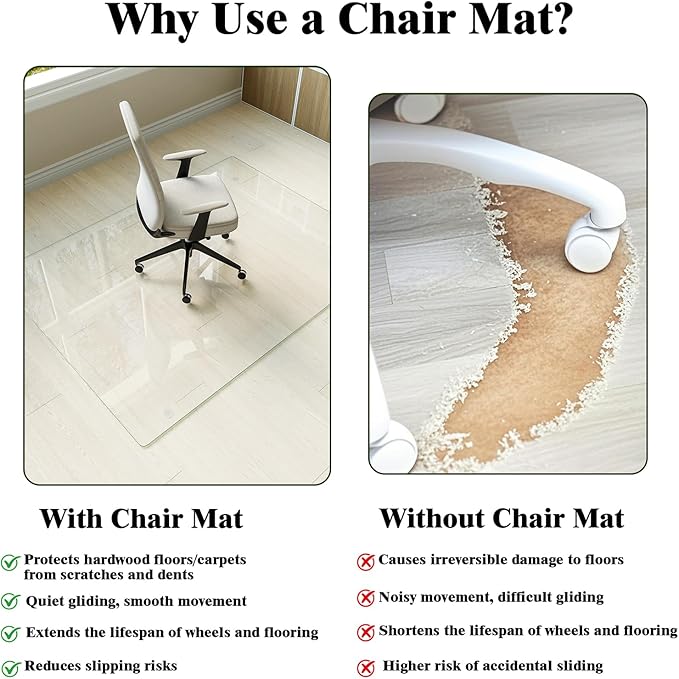 Koonmi Tempered Glass Chair Mat - Image 4