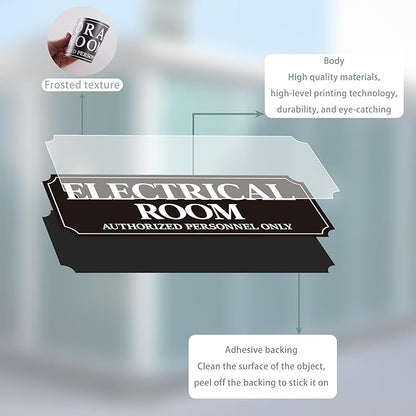 Electrical Room Door Sign for Business，Self-Adhesive Durable Modern Electrical - Image 3