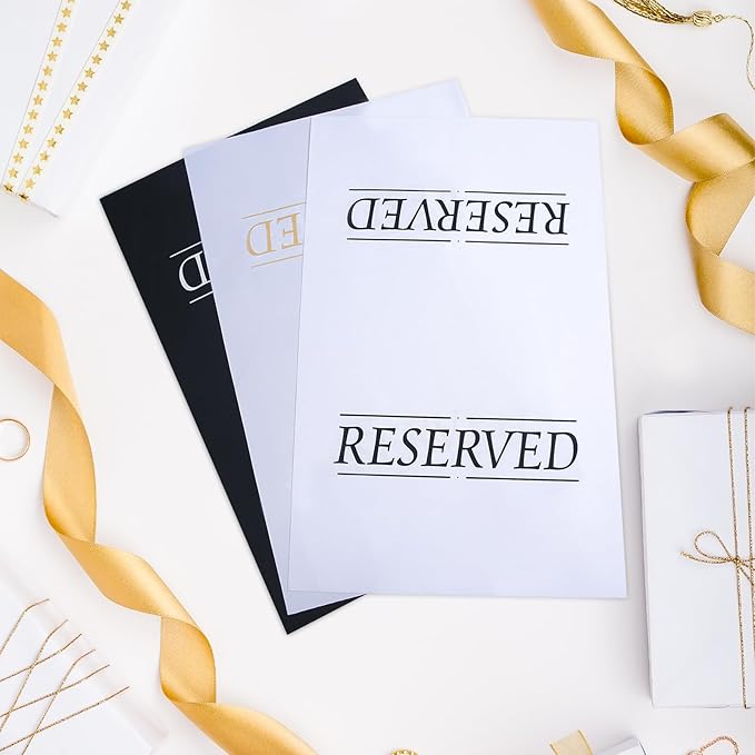 6 Pcs Reserved Seating Signs Reserved Chair Sign Printed Placeholder - Image 6