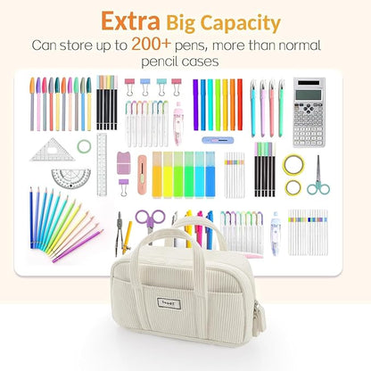Sooez Large Pencil Case Pouch, Extra Big Pencil Bag - Image 3