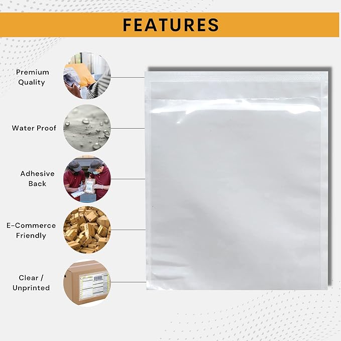 5000 Pack 7"x10" Shipping Label Sleeves – Clear Self-Adhesive Packing Slip - Image 5