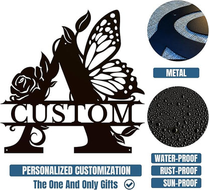 Personalized Custom Letter Name metal Signs, Custom Black Letter Monogram Wall - Image 6