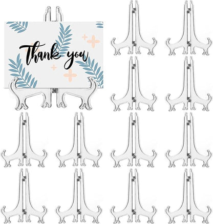 LonlyEagle 12 Pack 3 Inch Clear Plastic Easels or Stand/Plate Holders to by LonlyEagle