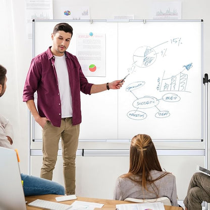 VIZ-PRO Double-Sided Mobile Whiteboard, 96 x 48 Inches, Magnetic Rolling Dry - Image 6