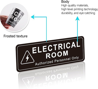 Electrical Room Door Sign for Business，Self-Adhesive Durable Modern Electrical - Image 3