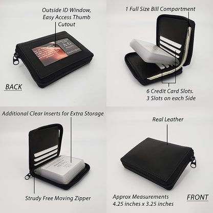 ag wallets Mens Zip Around Leather Wallet - Image 5