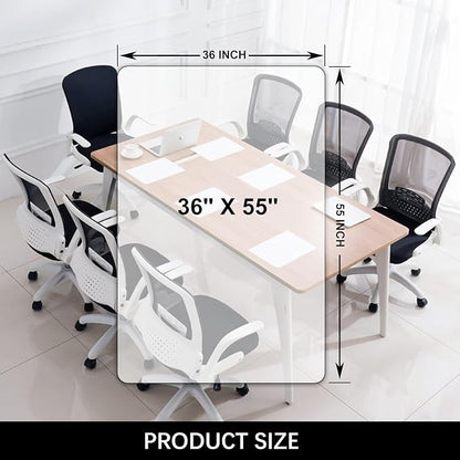 Kuyal Clear Chair mat for Hardwood Floor 36 x 55 inches Transparent Floor Mats - Image 3