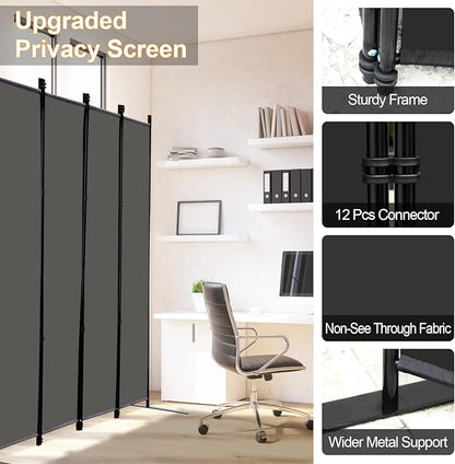 MAYOLIAH 6 Panel Folding Privacy Screen 9ft Wide, 6ft Tall Partition Room - Image 4