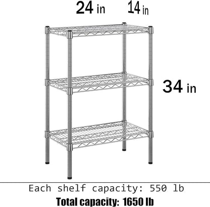 Regal Altair 14" Deep x 24" Wide x 34" Height Wire Shelving Kit | 3-Tier | NSF - Image 3