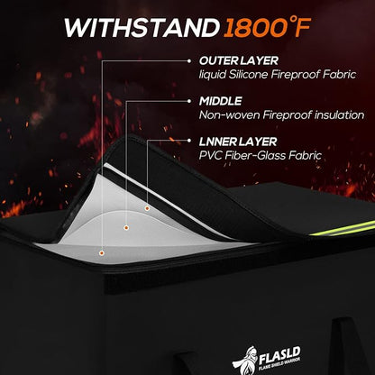 FLASLD Large Fireproof Document Bags, Fireproof Folder Safe Box - Image 4
