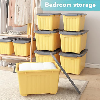Nazhura Plastic Storage Bin, Stackable and Nestable Storage Boxes - Image 5