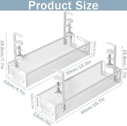 Cable Management, 2 Pack Cable Management Under Desk No Drill, Metal Cord - Image 2