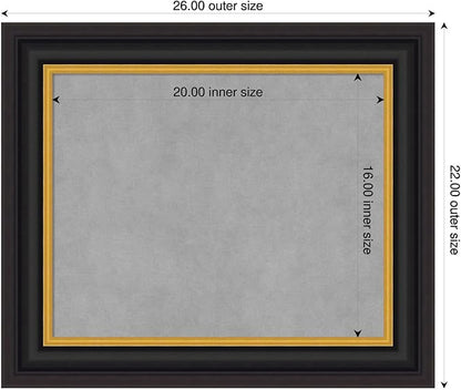 Amanti Art Black Framed Magnetic Board 22x26 Small Vision Board - Image 2