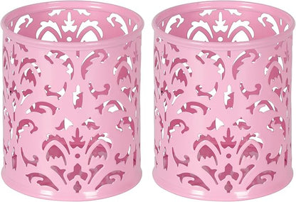 EasyPAG Pink Pen Holder for Desk, 2 Pack Round Pen Organizer, Brush Holder for by EasyPAG