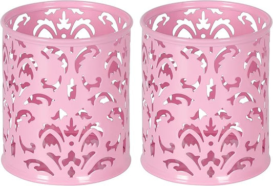 EasyPAG Pink Pen Holder for Desk, 2 Pack Round Pen Organizer, Brush Holder for by EasyPAG