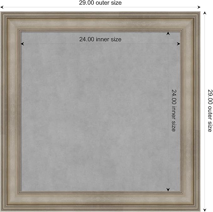 Amanti Art Silver Framed Magnetic Board 29x29 Medium Vision Board - Image 3