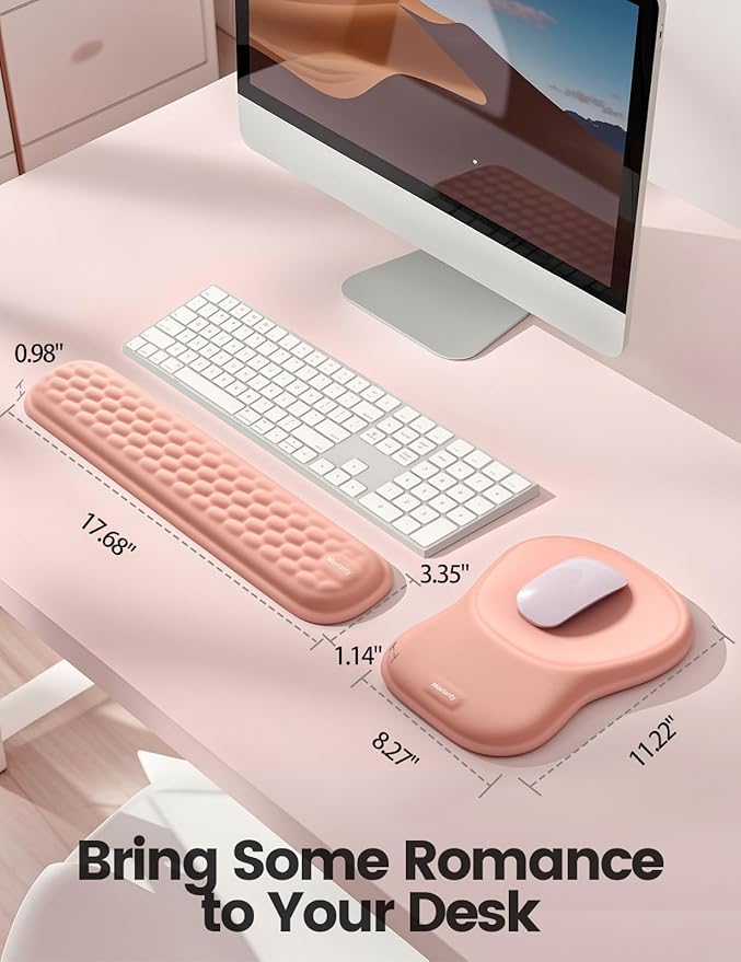 Meatanty Keyboard and Mouse Pad Wrist Rest Set, Ergonomic Wrist Pad Support - Image 7