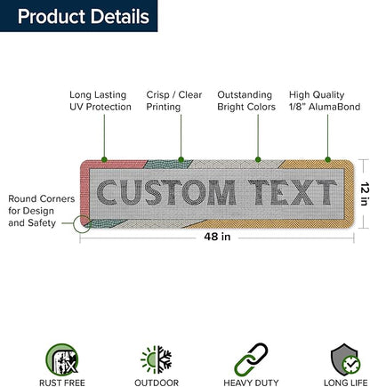 Custom Sign, Custom Street Sign, 11 Font Colors, 13 Font Styles, 4 Hole Options - Image 6
