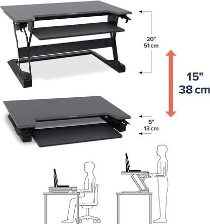 Ergotron – WorkFit-TL Standing Desk Converter, Dual Monitor Sit Stand Desk Riser - Image 4