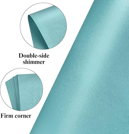 Shimmery Blue Envelope A7-100 PCS Goefun V Flap Invitation Envelopes - Image 4