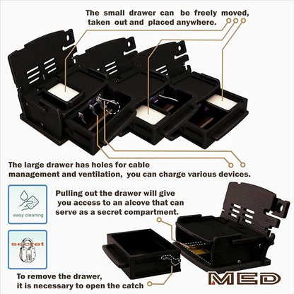 MED Wood Phone Docking Station – Nightstand Desk Organizer - Image 6